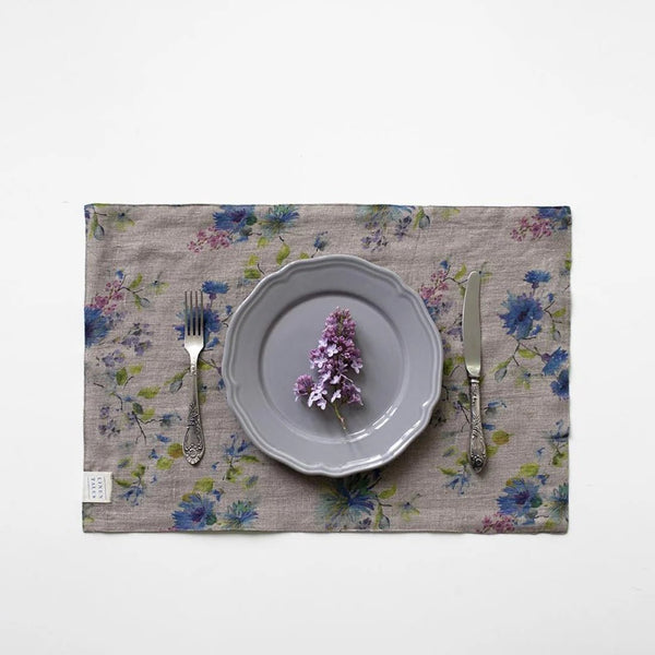 linen tales Flowers on Natural Linen Placemat