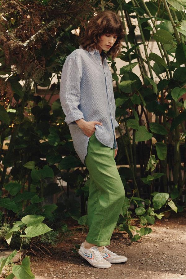 Linen Tales Foliage Green Linen Octave Trousers