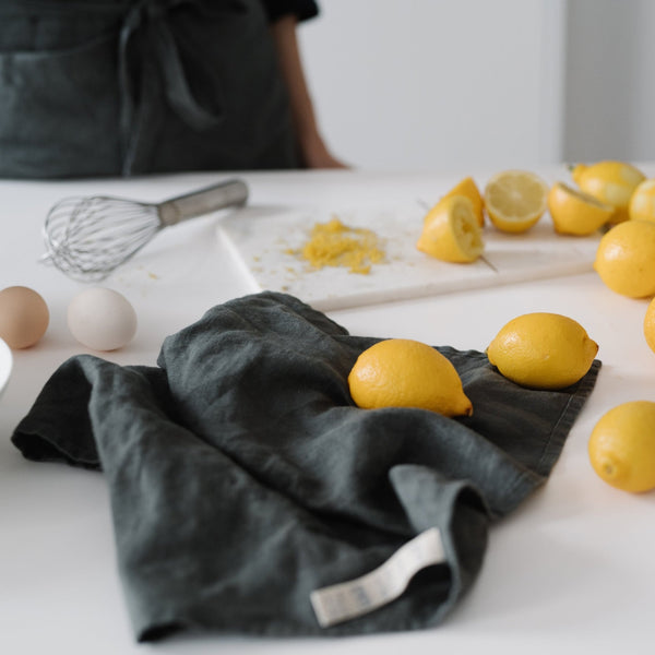 Linen Tales Forest Green Linen Kitchen Towel