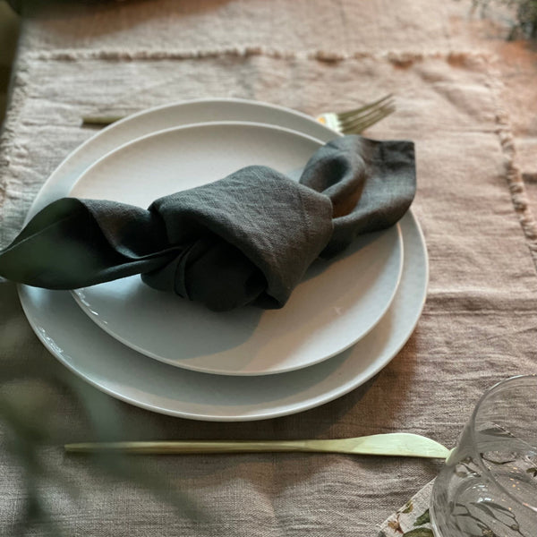 Linen Tales Forest Green Linen Napkins Set Of 2