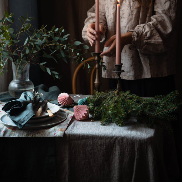 Linen Tales Forest Green Linen Table Runner