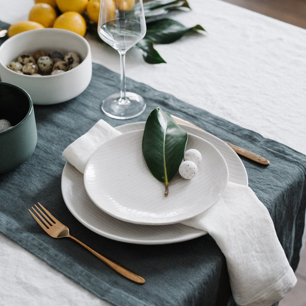 Linen Tales Forest Green Linen Table Runner