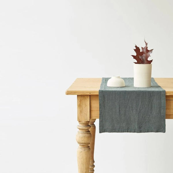linen tales Forest Green Linen Table Runner