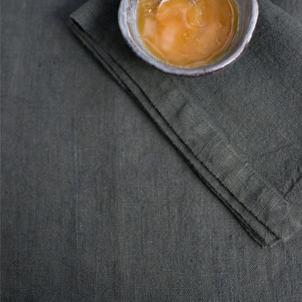 Linen Tales Forest Green Linen Tablecloth