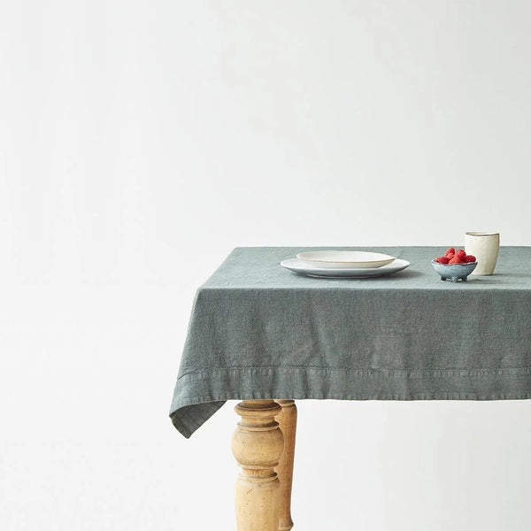 Linen Tales Forest Green Linen Tablecloth