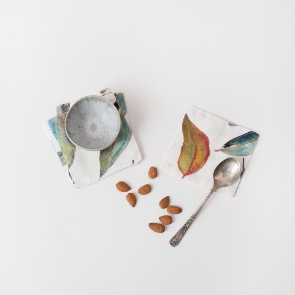 linen tales Golden Fall Linen Coasters Set of 4