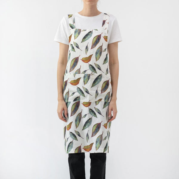 linen tales Golden Fall Linen Crossback Apron