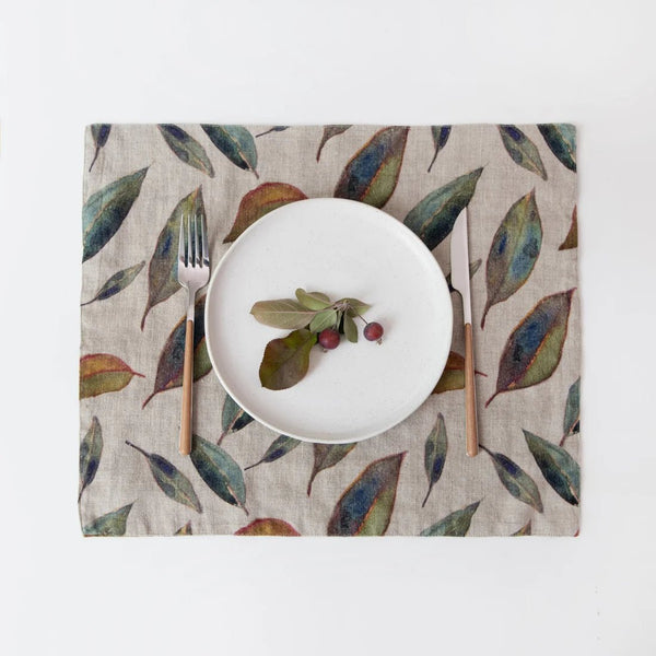 linen tales Golden Fall on Natural Linen Placemat