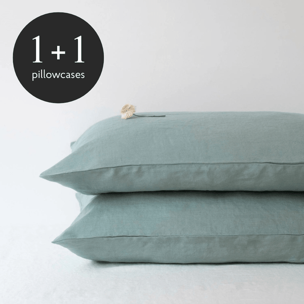 linen tales Green Milieu Linen Pillowcase