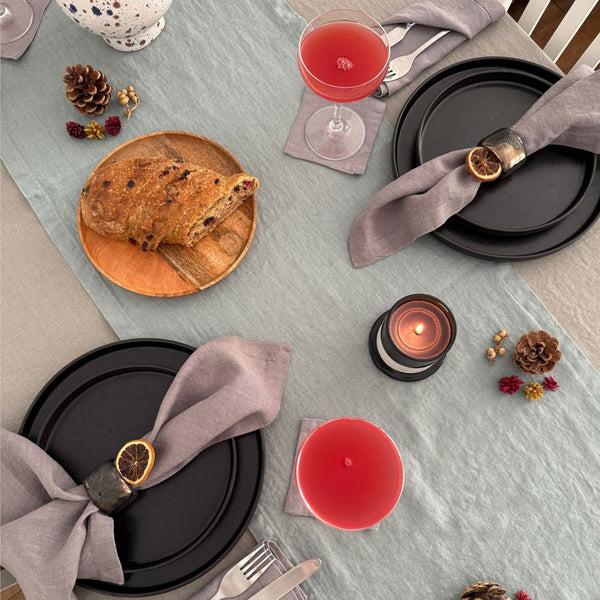 Linen Tales Green Milieu Linen Table Runner
