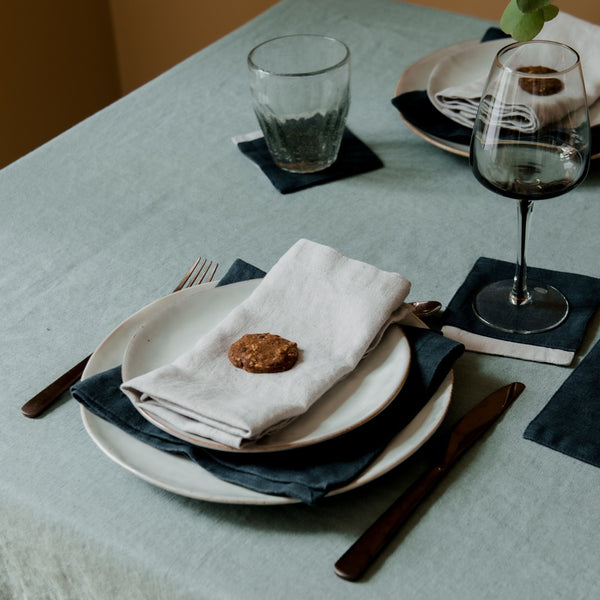 Linen Tales Green Milieu Linen Tablecloth
