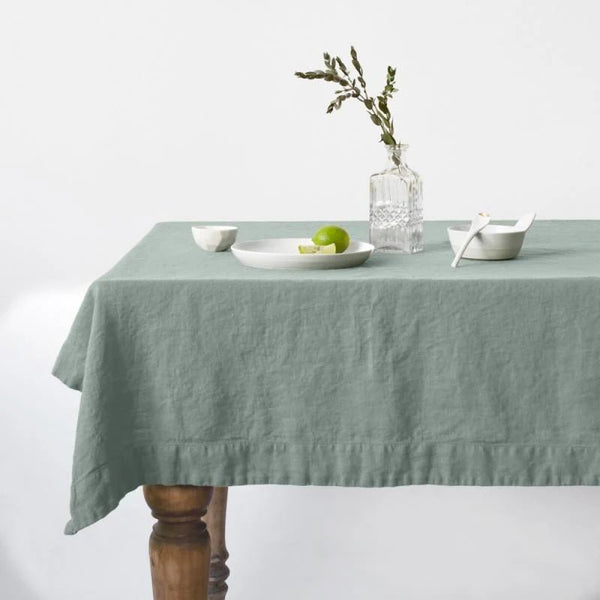 linen tales Green Milieu Linen Tablecloth