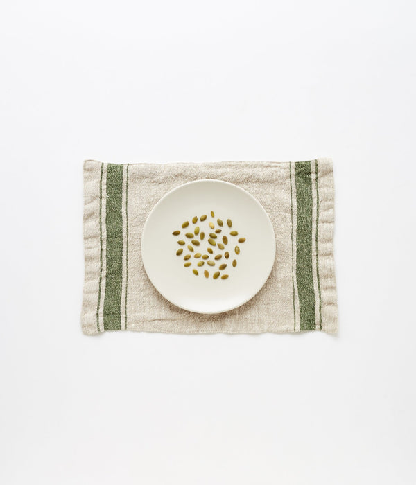 linen tales Green Stripe Vintage Linen Placemat