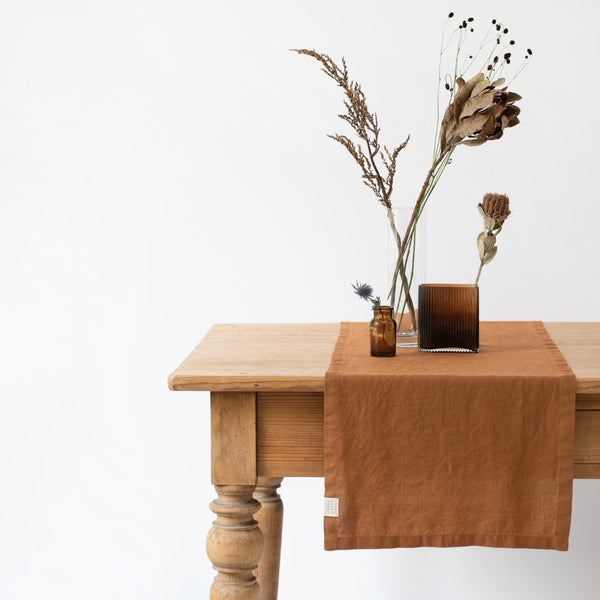 Linen Tales Hazelnut Linen Table Runner
