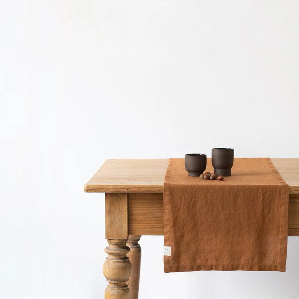 linen tales Hazelnut Linen Table Runner