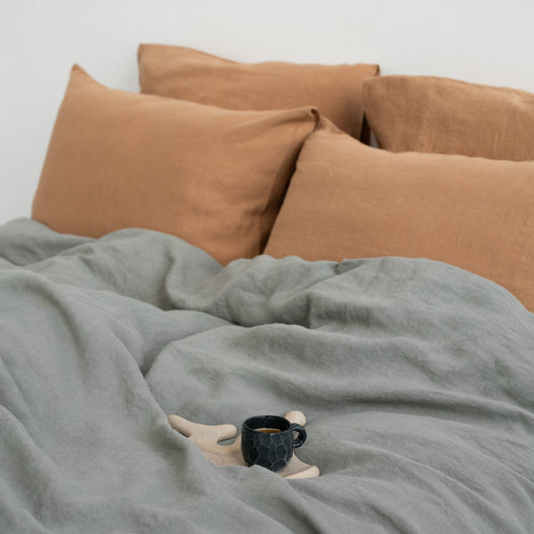 Linen Tales Khaki Linen Duvet Cover