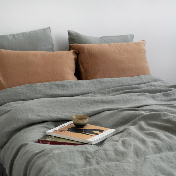 Linen Tales Khaki Linen Duvet Cover