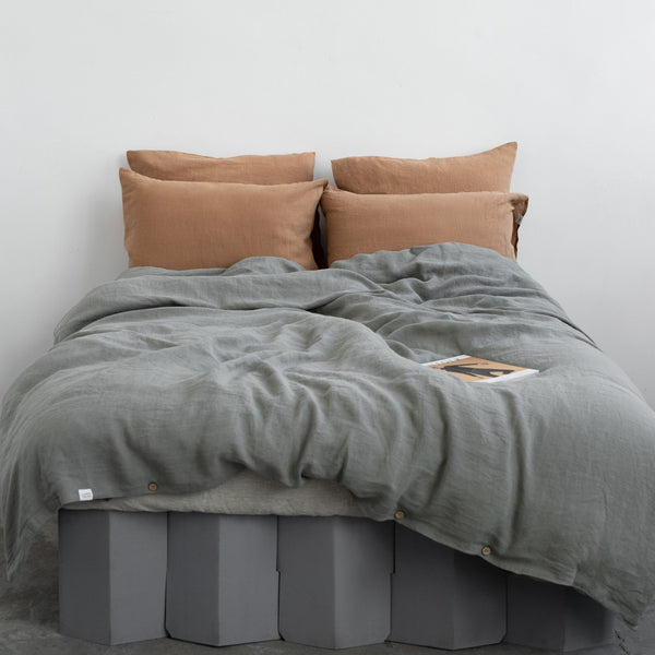 Linen Tales Khaki Linen Duvet Cover