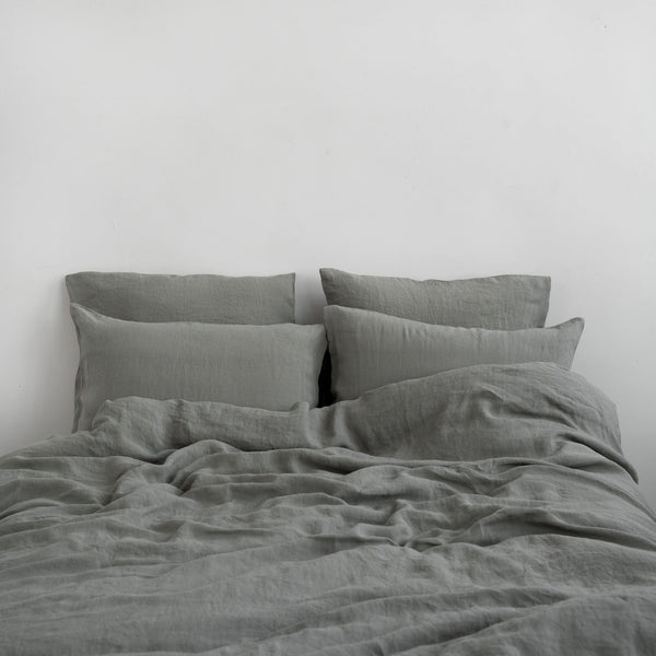 Linen Tales Khaki Linen Duvet Cover Set