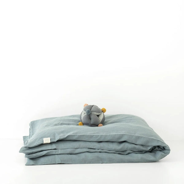 linen tales Kids Blue Fog Linen Duvet Cover