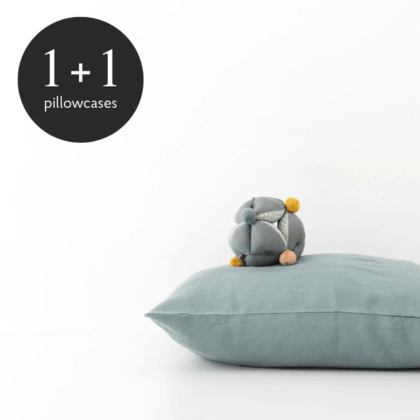 linen tales Kids Blue Fog Linen Pillowcase