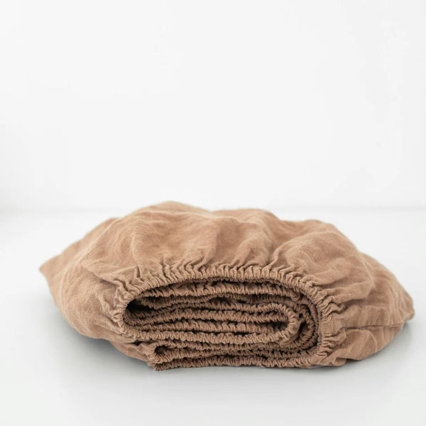 linen tales Kids Cafe Creme Linen Fitted Sheet