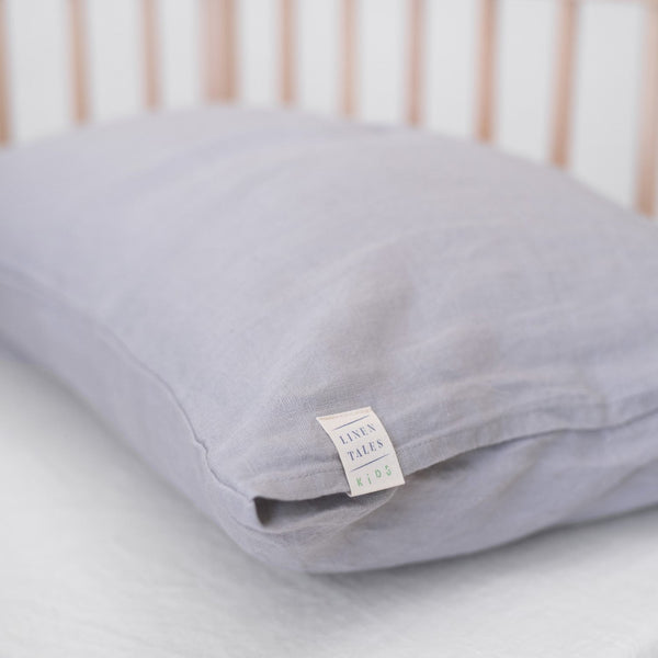 Linen Tales Kids Light Grey Linen Pillowcase