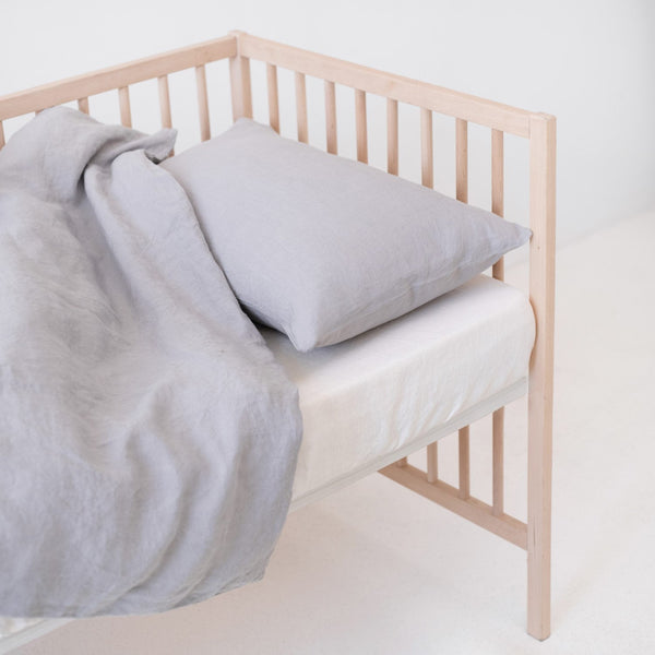 Linen Tales Kids Light Grey Linen Pillowcase