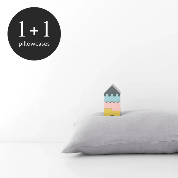 Linen Tales Kids Light Grey Linen Pillowcase