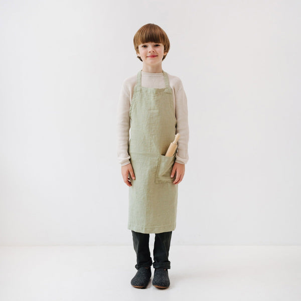linen tales Kids Sage Linen Daily Apron