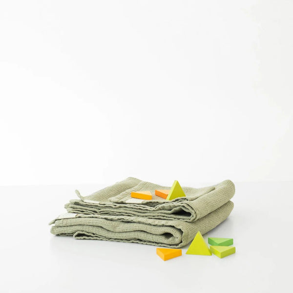 linen tales Kids Sage Linen Fine Waffle Towel