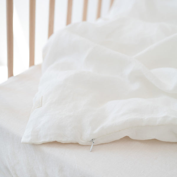 Linen Tales Kids White Linen Duvet Cover