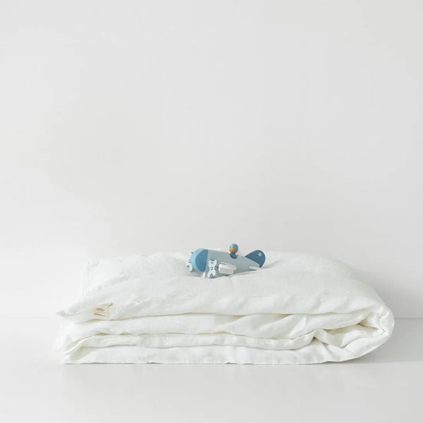 linen tales Kids White Linen Duvet Cover