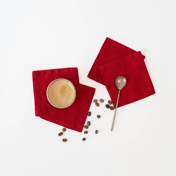 linen tales Lava Falls Linen Coasters Set of 4