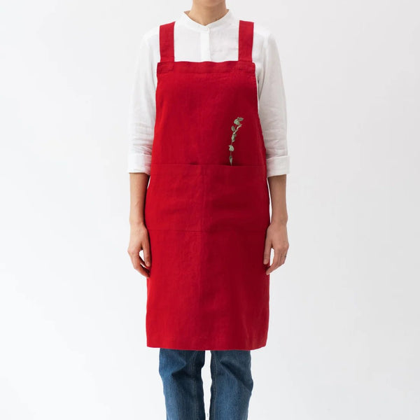 linen tales Lava Falls Linen Crossback Apron