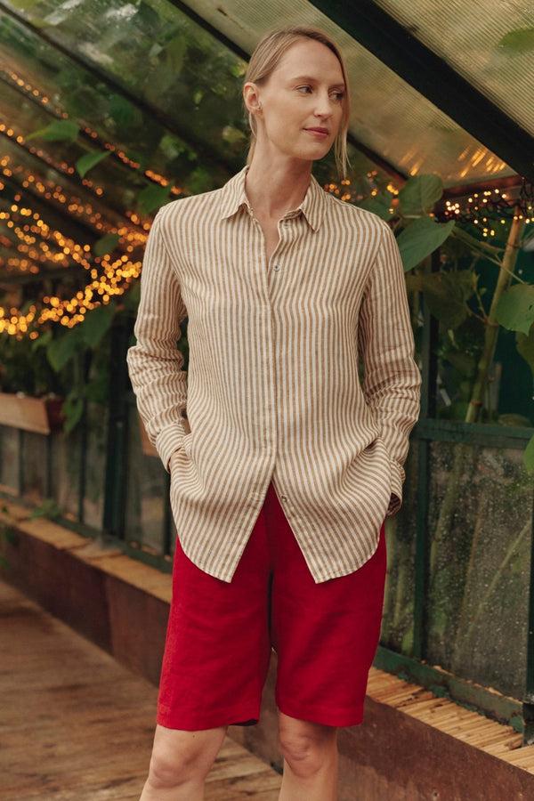 Linen Tales Lava Falls Linen Cumin Shorts