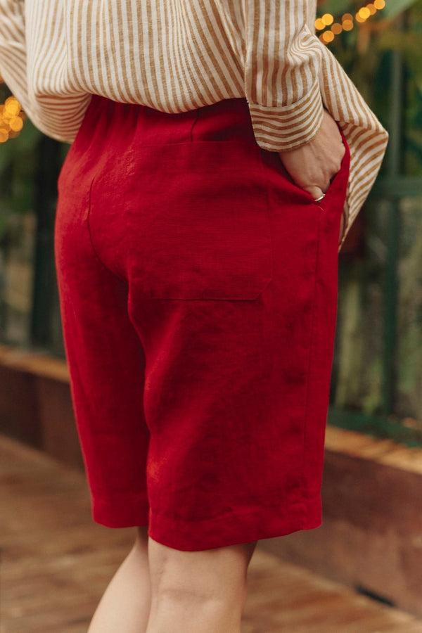 Linen Tales Lava Falls Linen Cumin Shorts