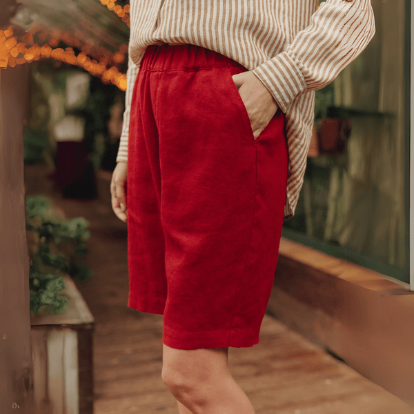 Linen Tales Lava Falls Linen Cumin Shorts