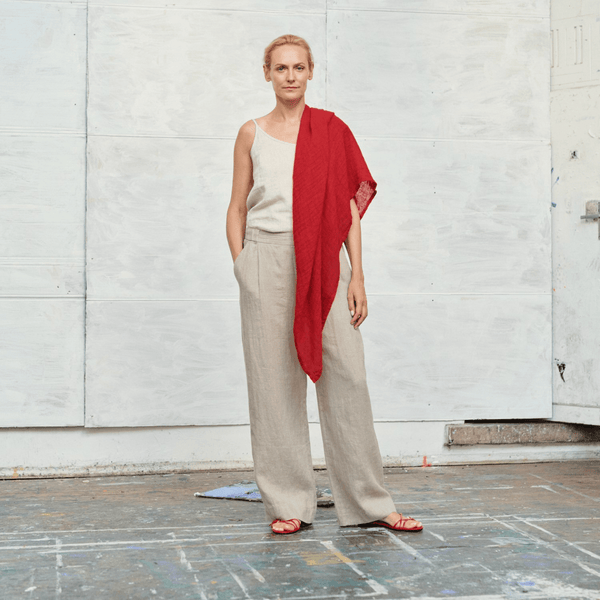 linen tales Lava Falls Linen Lupine Scarf