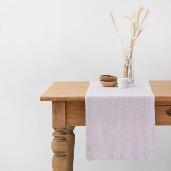 linen tales Lavender Fog Linen Table Runner