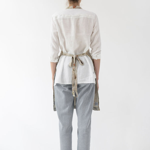 Linen Tales Leaves On Natural Linen Daily Apron