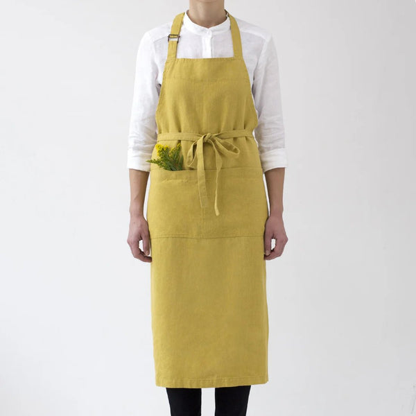 linen tales Lemon Curry Linen Chef Apron