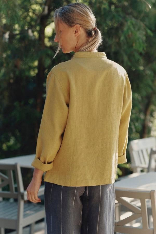 Linen Tales Lemon Curry Linen Cherry Tree Jacket