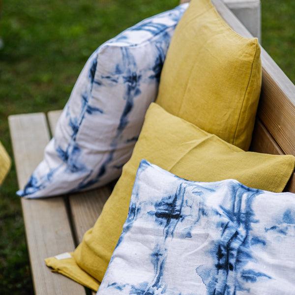 Linen Tales Lemon Curry Linen Cushion Cover