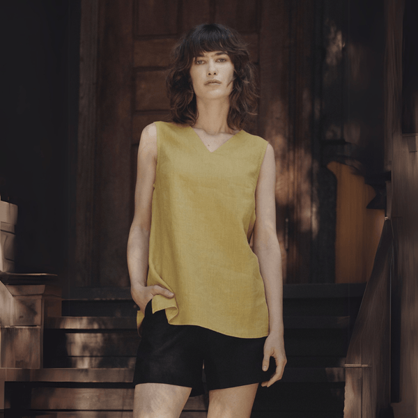 linen tales Lemon Curry Linen Daffodil Top
