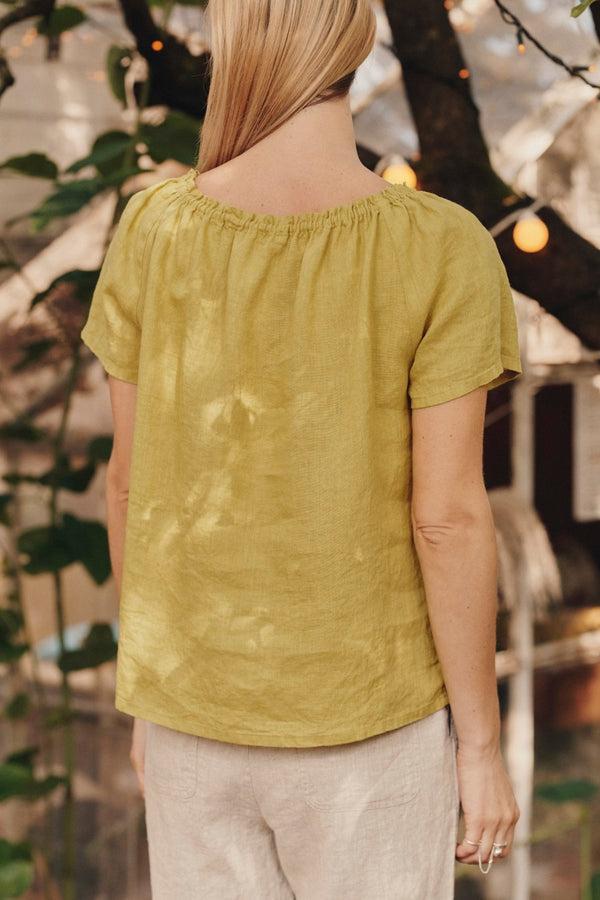 Linen Tales Lemon Curry Linen Jazz Top