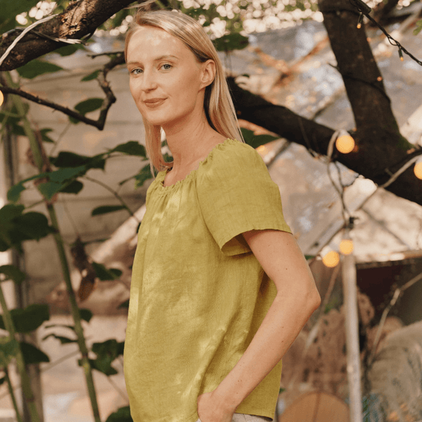 linen tales Lemon Curry Linen Jazz Top