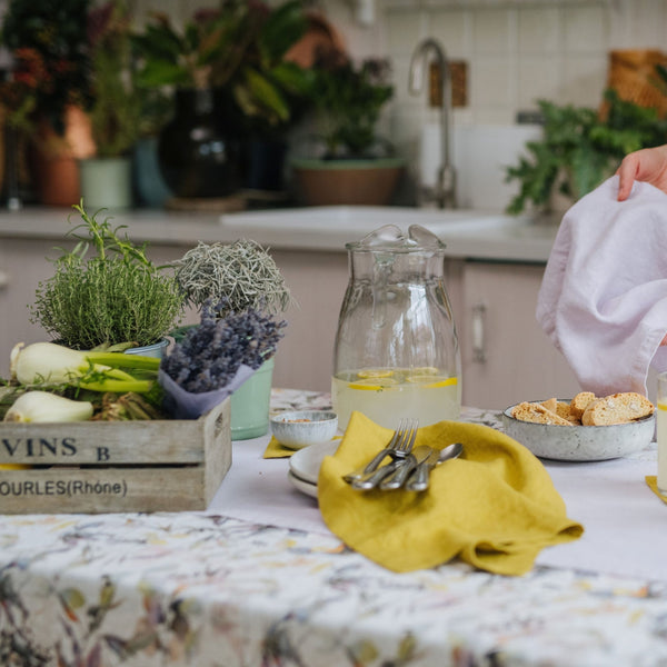 Linen Tales Lemon Curry Linen Napkins Set Of 2