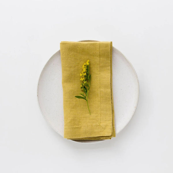 linen tales Lemon Curry Linen Napkins Set of 2