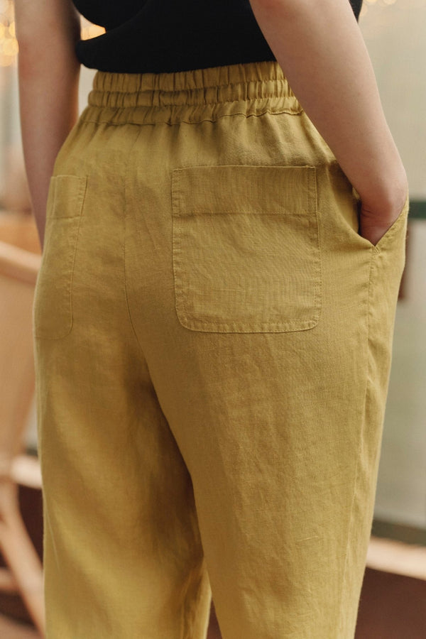 Linen Tales Lemon Curry Linen Octave Trousers